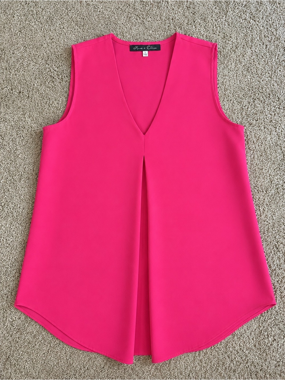Rose & Olive Hot Pink Sleeveless Blouse – Size Small